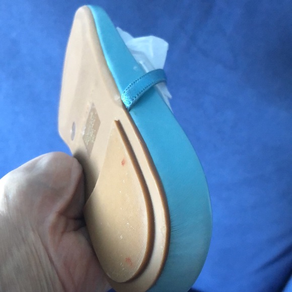 Metallic Blue Flip Flops with Rhinestone 8M - Picture 12 of 16